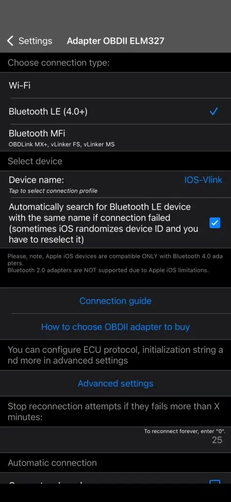 how to scan car with obd2 – Bluetooth LE settings for OBD2 scanner