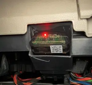 Best OBD2 app test setup — Vgate iCar Pro Bluetooth adapter plugged into Skoda Rapid OBD2 port