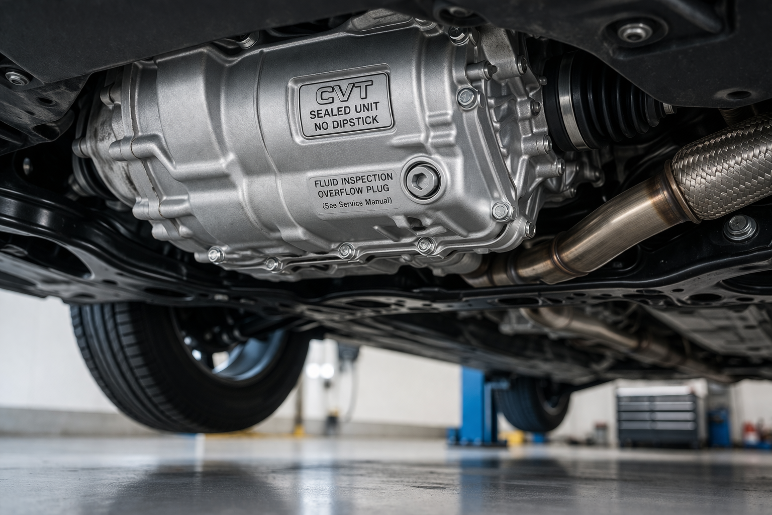 Many modern CVTs are sealed and do not have a transmission fluid dipstick. Fluid level checks on these systems require specific procedures.