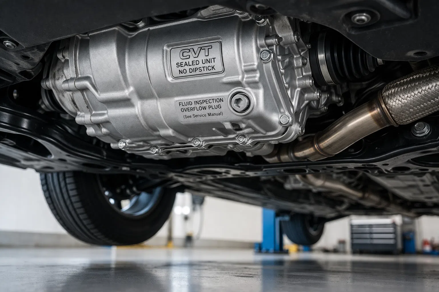 Many modern CVTs are sealed and do not have a transmission fluid dipstick. Fluid level checks on these systems require specific procedures.