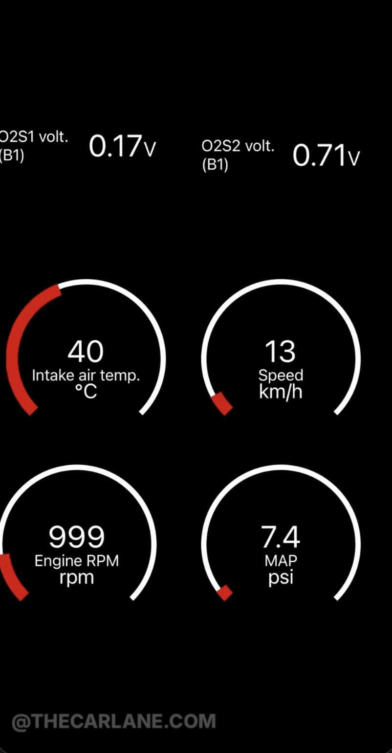 O2 sensor live reading on 1.0 TSI