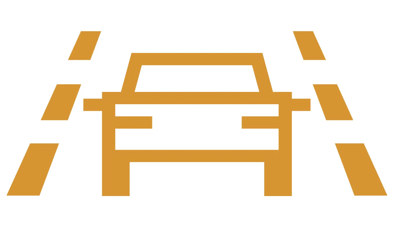 Skoda warning lights — lane assist symbol (yellow)