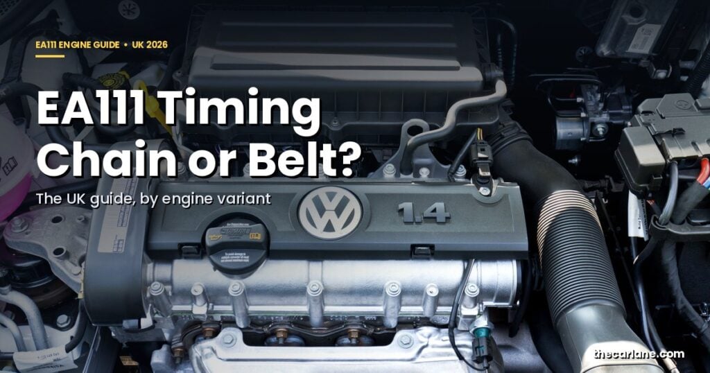 Volkswagen 1.4 EA111 engine bay showing the cylinder head and timing system area