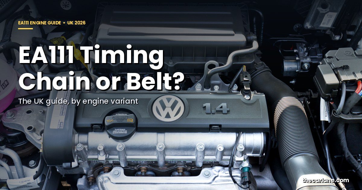 Volkswagen 1.4 EA111 engine bay showing the cylinder head and timing system area
