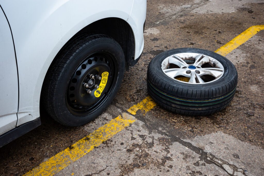 steps to change the spare wheel when you have a flat tyre