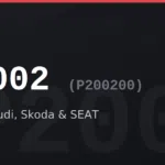 DTC P2002 fault code, also shown as P200200, on VW, Audi, Skoda and SEAT diesel scan tools