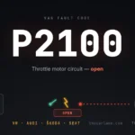 P2100 code diagram showing an open circuit between the ECU and throttle body on VW, Audi and Skoda