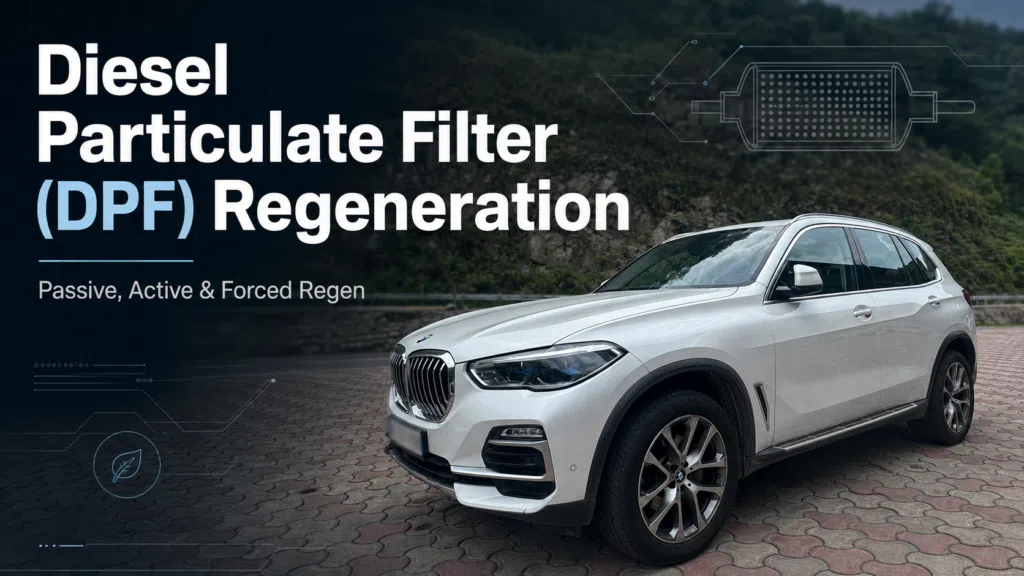 White BMW X5 parked, featured in an article explaining dpf regeneration