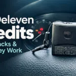OBDeleven device on a Skoda Rapid steering wheel beside the text “OBDeleven Credits — Cost, Packs & How They Work.”