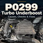 Engine bay of a Skoda Rapid 1.0 TSI with the title P0299 Turbo Underboost: Causes, Checks and Fixes