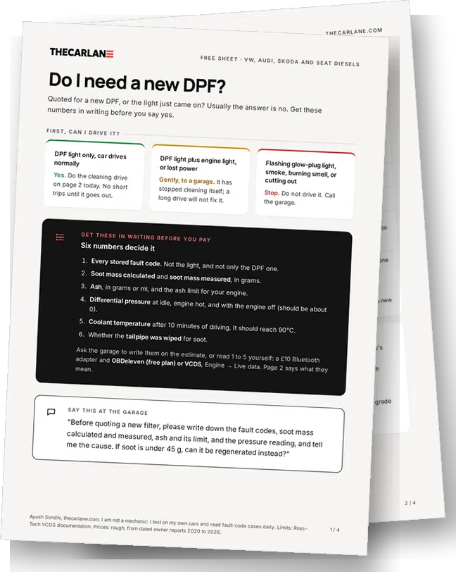 Do I need a new DPF? The free four-page sheet