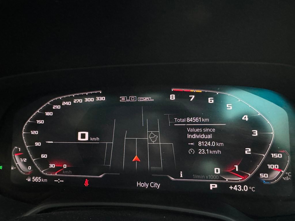 2020 BMW X5 instrument cluster in M View style after activation with OBDeleven, showing the 330 km/h scale