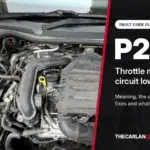 DTC P2102 Volkswagen fault code guide: throttle motor circuit low, shown over a 1.0 TSI engine bay